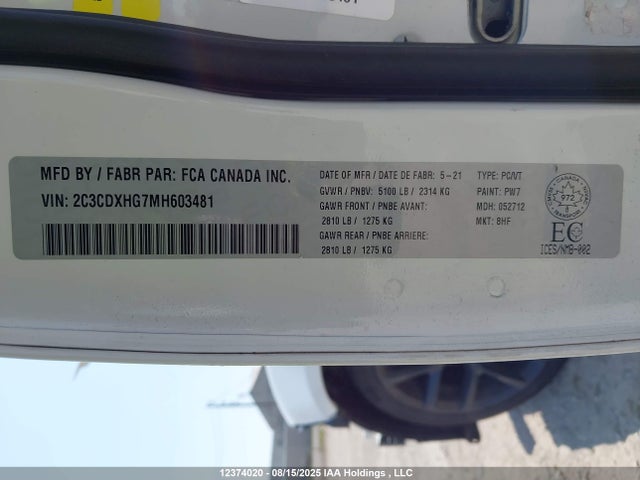 2C3CDXHG7MH603481 Dodge Charger