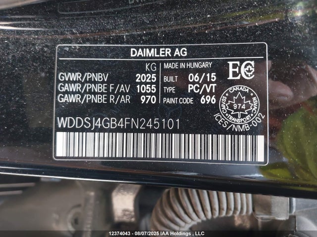 WDDSJ4GB4FN245101 Mercedes-Benz CLA-Class