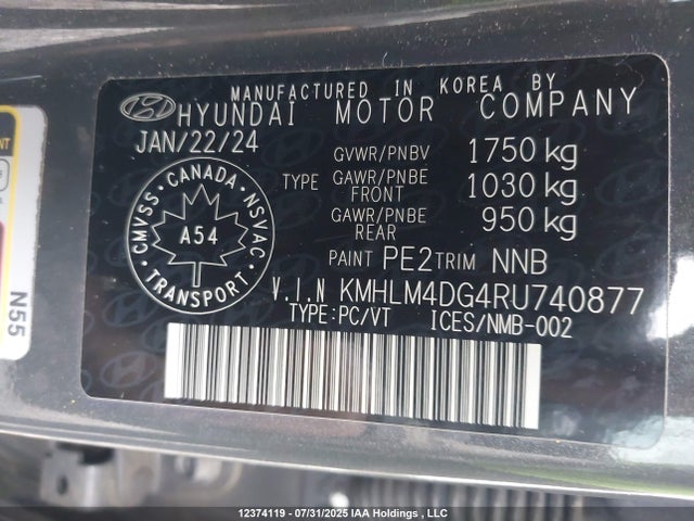 Hyundai mpi nu pe 2024 KMHLM4DG4RU740877 Image 9