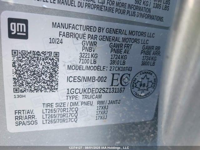 1GCUKDED2SZ131167 Chevrolet l84