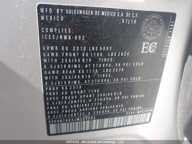 3VV4B7AX3JM203092 Volkswagen Tiguan