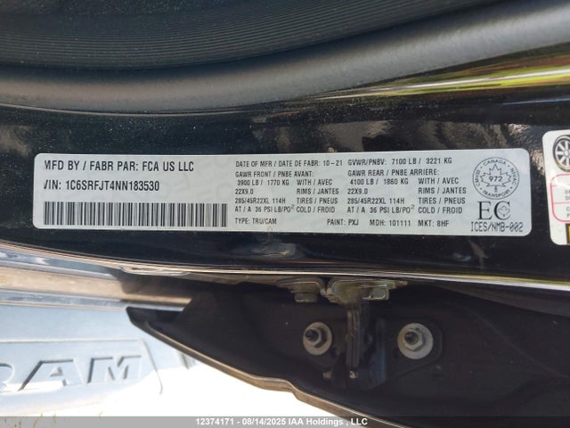 1C6SRFJT4NN183530 RAM 1500