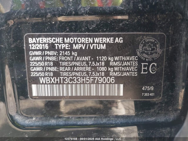 BMW X1 2017 WBXHT3C33H5F79006 Image 9