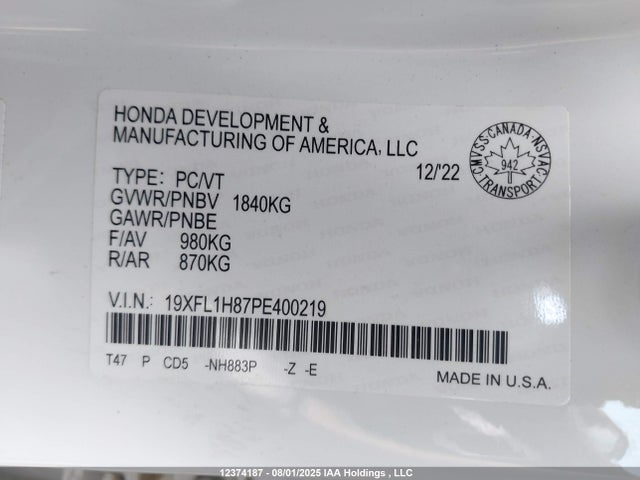 19XFL1H87PE400219 Honda l15b7