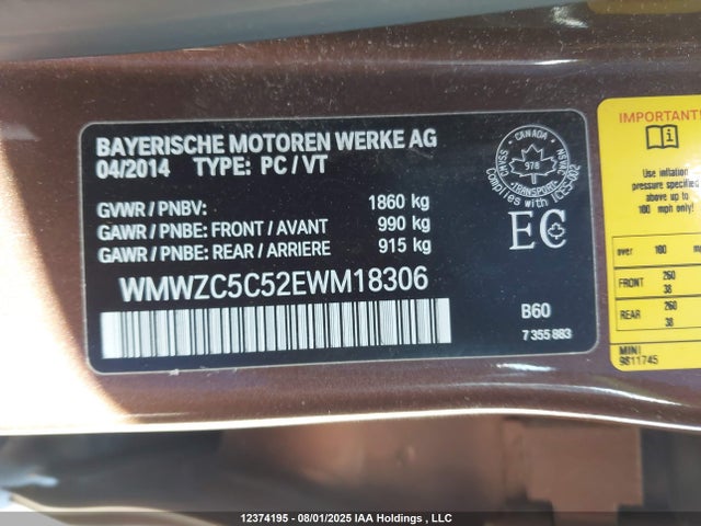 WMWZC5C52EWM18306 Mini 2014