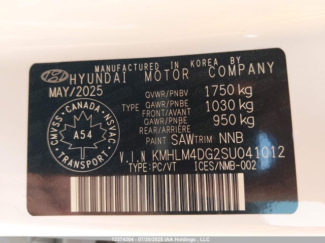 Hyundai mpi nu pe 2025 KMHLM4DG2SU041012 Image 19