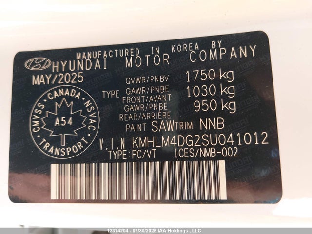 Hyundai mpi nu pe 2025 KMHLM4DG2SU041012 Image 9