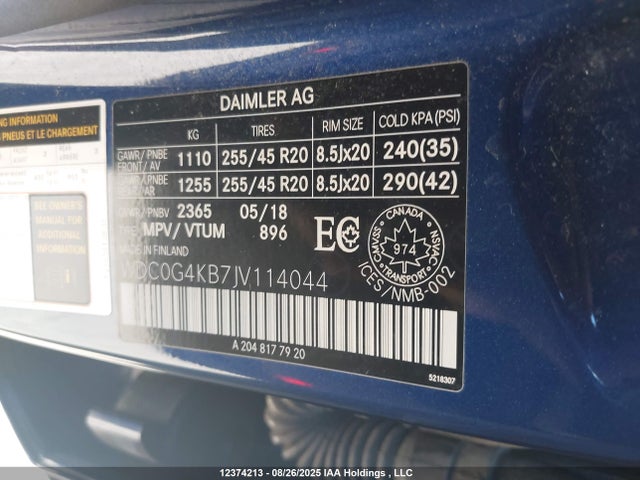 WDC0G4KB7JV114044 Mercedes-Benz m274