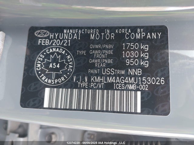 Hyundai mpi nu pe 2021 KMHLM4AG4MU153026 Image 19
