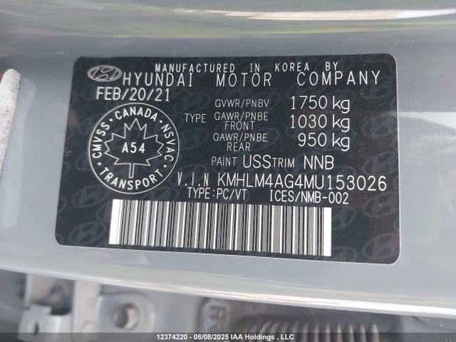 Hyundai mpi nu pe 2021 KMHLM4AG4MU153026 Image 20