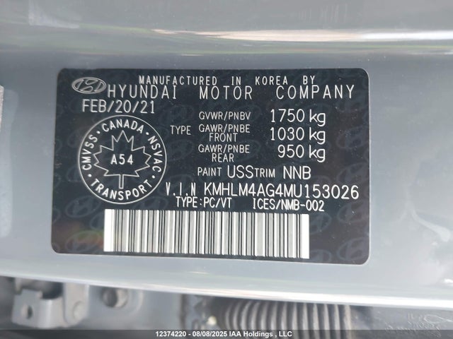 Hyundai mpi nu pe 2021 KMHLM4AG4MU153026 Image 9