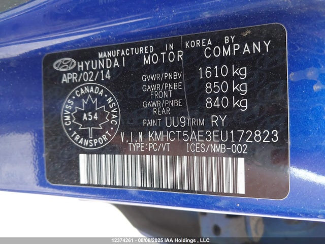 Hyundai dohc gdi gamma 2014 KMHCT5AE3EU172823 Image 9