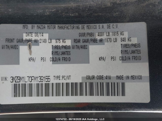 Mazda pe 2015 3MZBM1L70FM139155 Image 18