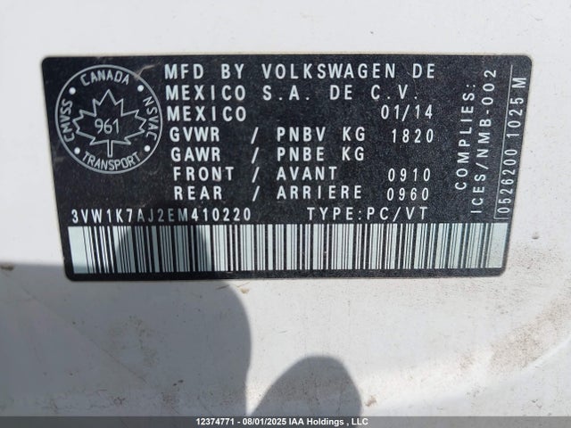 3VW1K7AJ2EM410220 Volkswagen Jetta
