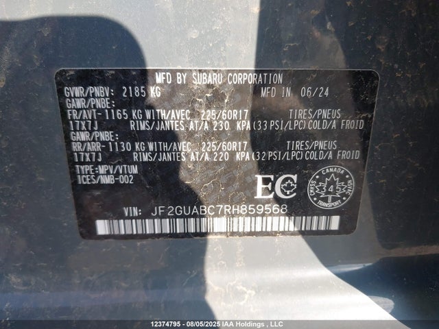 Subaru na 2024 JF2GUABC7RH859568 Image 17