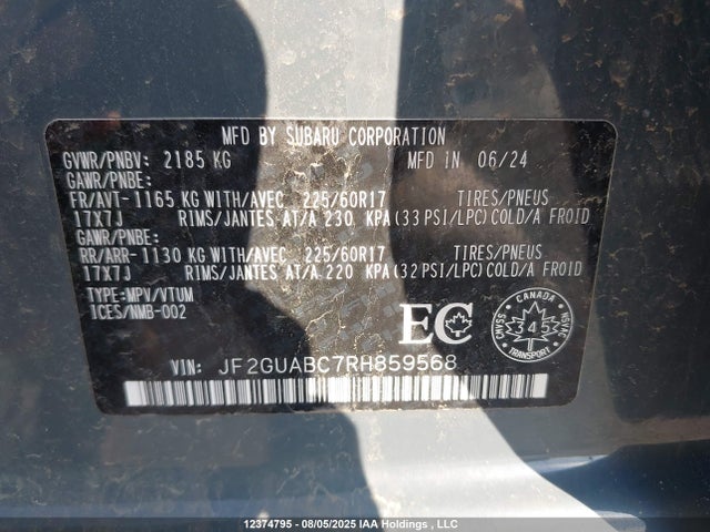 Subaru na 2024 JF2GUABC7RH859568 Image 9