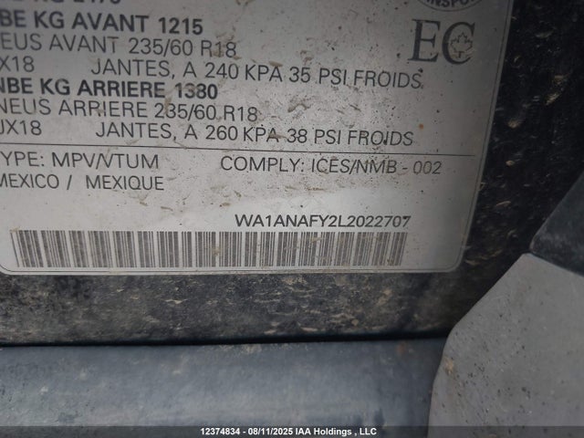 Audi Q5 2020 WA1ANAFY2L2022707 Image 9