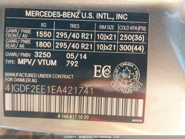 Mercedes-Benz Gl-Class 2014 4JGDF2EE1EA421741 Image 18