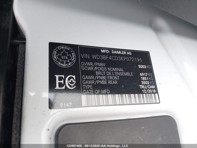 WD3BF4CD3KP072196 Mercedes-Benz om 642 with brake assist