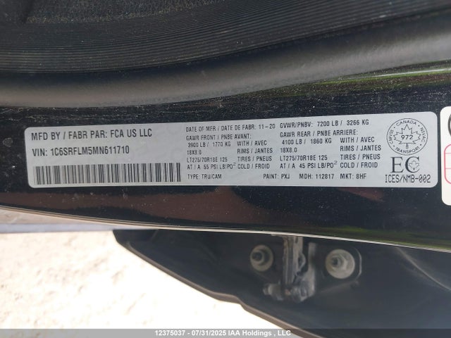RAM 1500 2021 1C6SRFLM5MN611710 Image 9