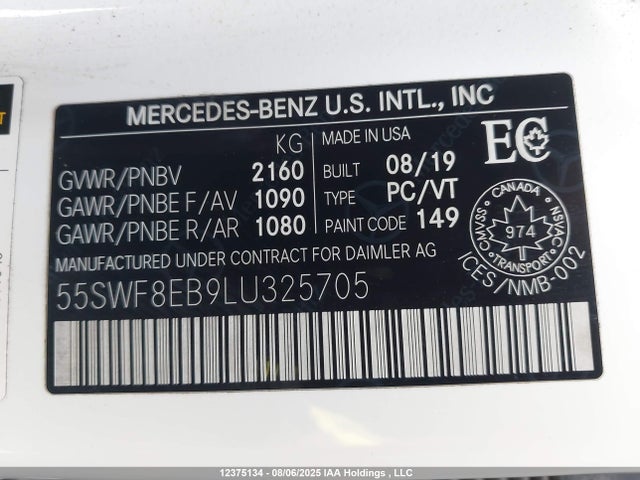 Mercedes-Benz m264 2020 55SWF8EB9LU325705 Image 9
