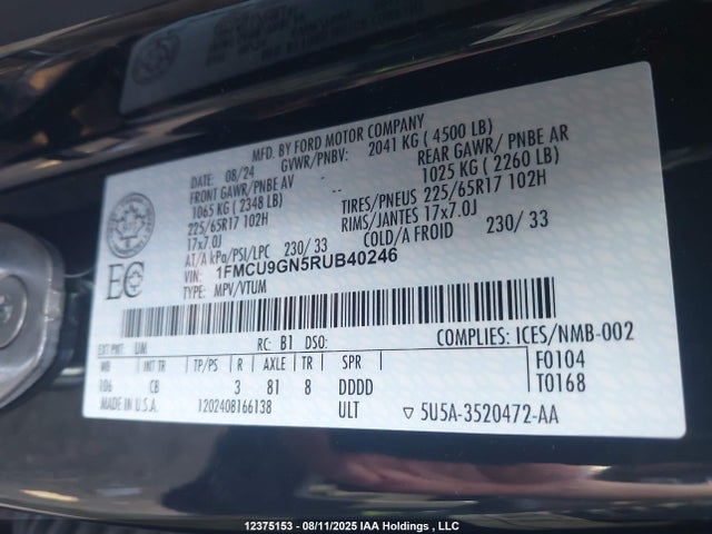 Ford dragon gtdi 2024 1FMCU9GN5RUB40246 Image 9