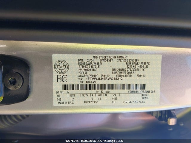 1FTVW3LK6RWG18212 Ford F-150