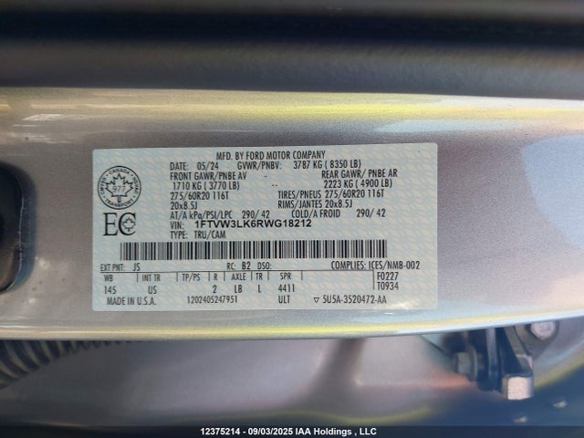 1FTVW3LK6RWG18212 Ford F-150
