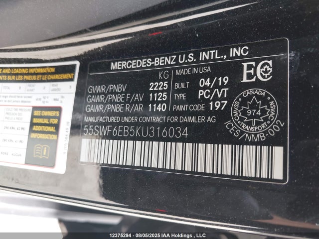 55SWF6EB5KU316034 Mercedes-Benz m276