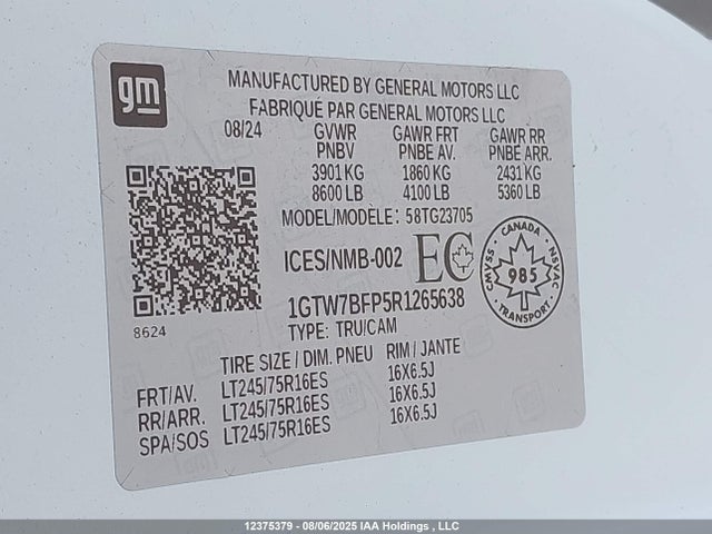 GMC lv1 2024 1GTW7BFP5R1265638 Image 9