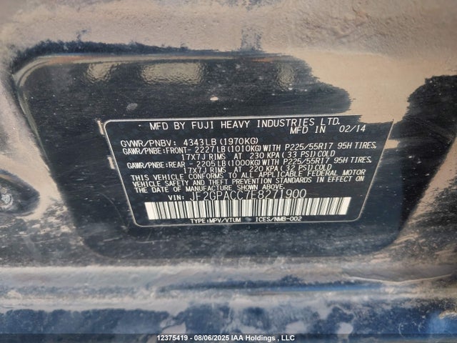 JF2GPACC7E8271900 Subaru 2.0l na