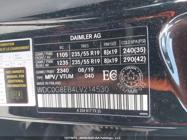 WDC0G8EB4LV214530 Mercedes-Benz m264