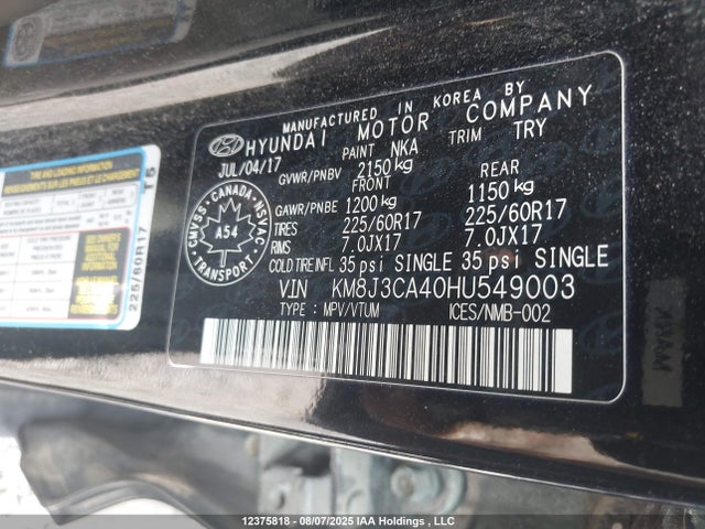 Hyundai gdi nu 2017 KM8J3CA40HU549003 Image 9