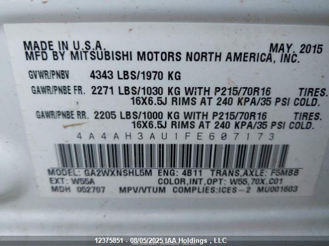 4A4AH3AU1FE607173 Mitsubishi dohc mivec