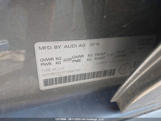Audi flex fuel capable engine 2015 WAUBFCFL6FN006730 Image 19