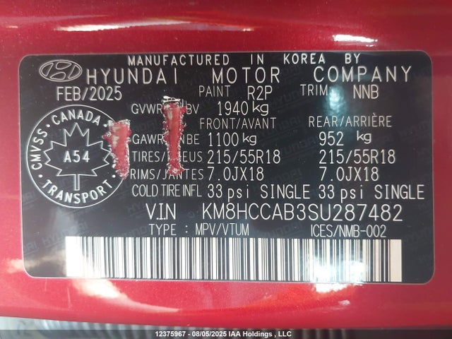 Hyundai mpi nu pe 2025 KM8HCCAB3SU287482 Image 9