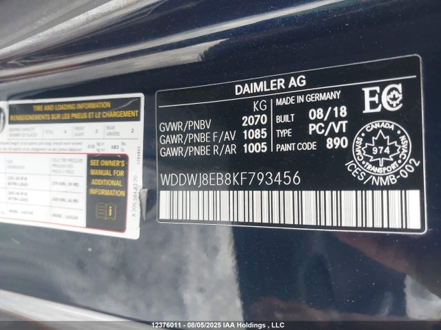 WDDWJ8EB8KF793456 Mercedes-Benz m264