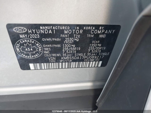 Hyundai t-gdi gamma-ii 2023 KM8S5DA17PU089217 Image 9