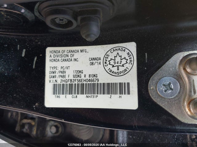 2HGFB2F56EH046679 Honda r18z1