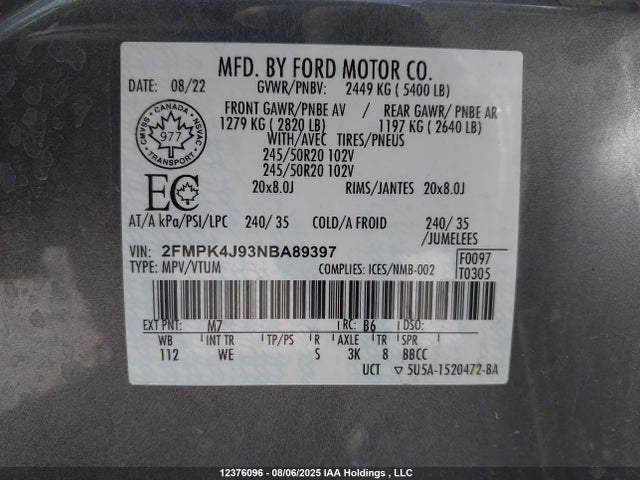 2FMPK4J93NBA89397 Ford gtdi