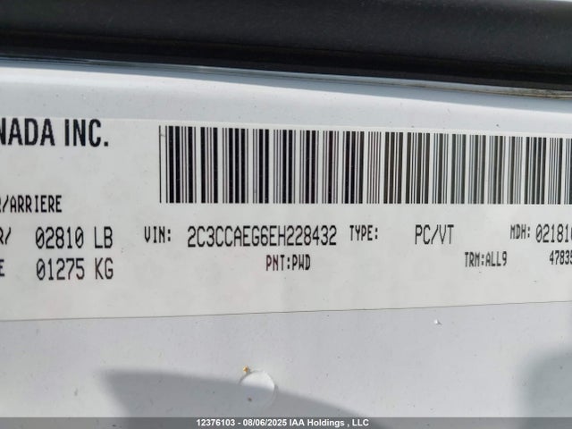 2014 Chrysler 300c მანქანა იყიდება აუქციონზე, vin: 2C3CCAEG6EH228432, აუქციონის ნომერი: 12376103