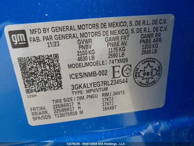 3GKALYEG7RL234544 GMC lsd