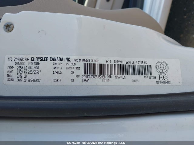 Dodge Grand Caravan 2014 2C4RDGDG5ER302988 Image 9