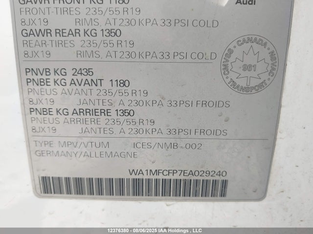 Audi Q5 2014 WA1MFCFP7EA029240 Image 9