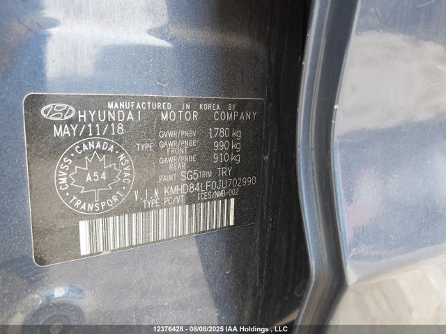 Hyundai mpi nu 2018 KMHD84LF0JU702990 Image 9