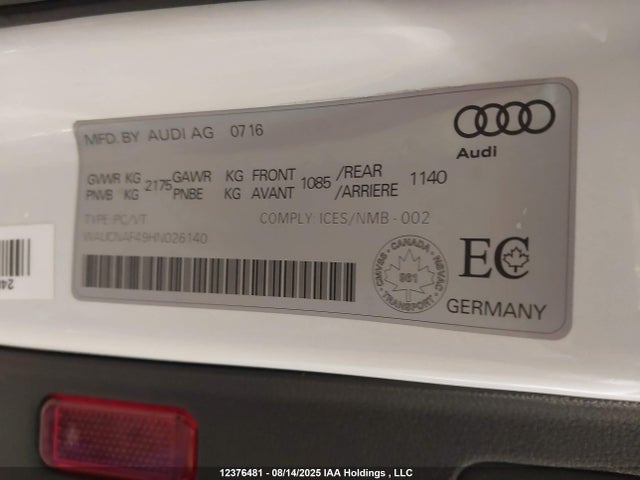 Audi A4 2017 WAUCNAF49HN026140 Image 9