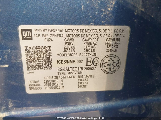 3GKALTEG1RL268627 GMC lsd