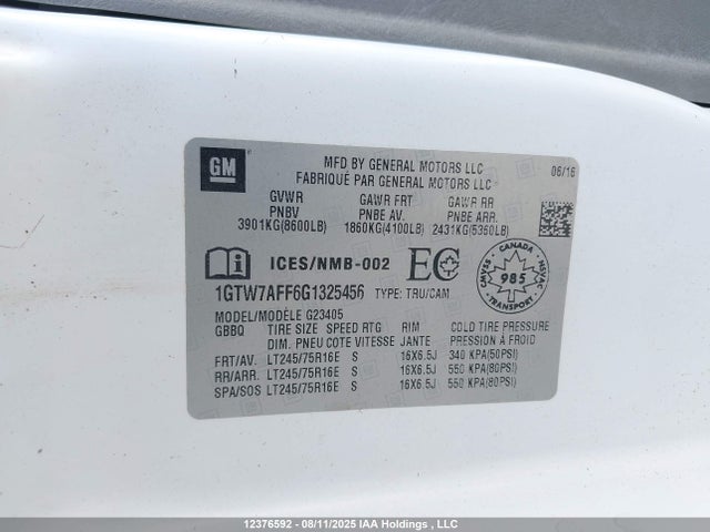 1GTW7AFF6G1325456 GMC L20 - Flexible Fuel (gas/ethanol), Sfi Iron
