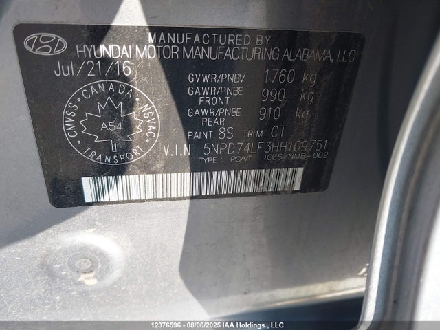 Hyundai 2017 2017 5NPD74LF3HH109751 Image 18