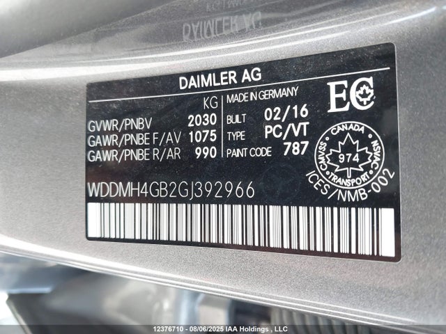 Mercedes-Benz 2016 2016 WDDMH4GB2GJ392966 Image 19